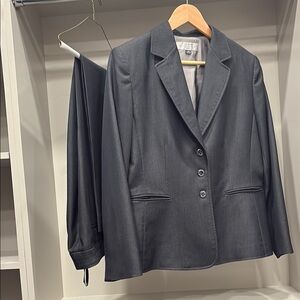 Tahari ASL Gray Tailored Pantsuit